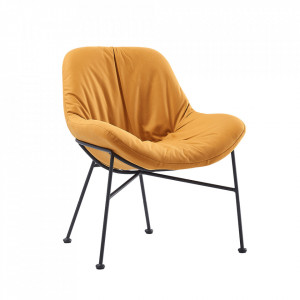 Scaun de masă, ţesătură gen piele periată, camel - TP297858