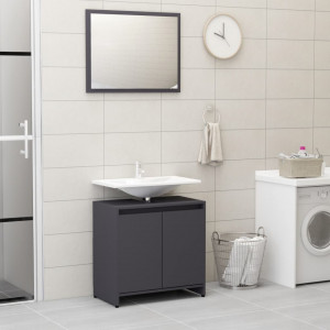 Set mobilier de baie, gri, PAL - V802653V