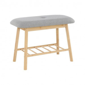 Taburet bambus maro si gri, 60x30x45 cm - TP227804
