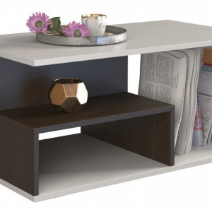 TEMCA-M101 - Masuta cafea 60 x 90 x 42 cm - Alb-Mat-Wenge