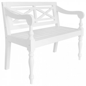 Banca Batavia, alb, 98 cm, lemn masiv mahon - V246966V