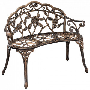 Banca gradina design, 100 x 54 x 80 cm culoarea bronzului - P52368787