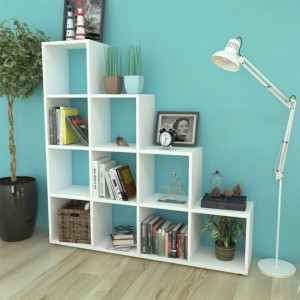 Biblioteca in trepte / Raft de expunere 142 cm Alb - V242550V