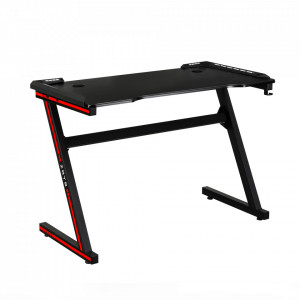 Birou, măsuţă gaming, masă PC cu LED, roşu şi negru, 100 cm - TP292742