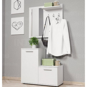Cuier pentru hol, alb, 80x180x34 cm - TP238806