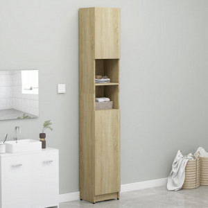 Dulap de baie, stejar Sonoma, 32x25,5x190 cm, PAL - V802879V