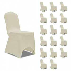 Huse elastice pentru scaun, 18 buc., crem - V3051641V