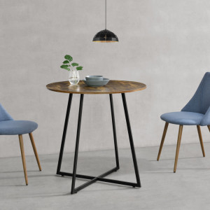 Masa bucatarie, 78 x 80 cm efect lemn nuanta inchisa, forma rotunda - P77756178
