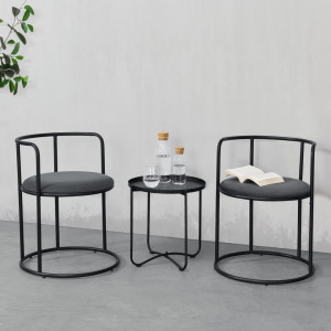 Masuta cafea cu 2 scaune, negru - P74073192