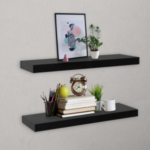 Rafturi de perete suspendate, 2 buc., negru, 60x20x3,8 cm - V288201V