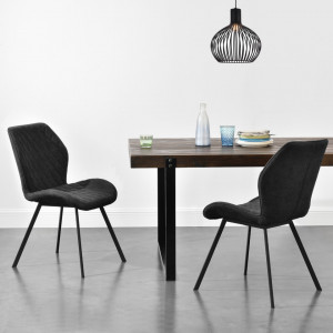 Scaune design, set 2 buc, gri inchis - P71742138