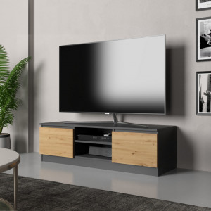 TECOTVAN-AR101 - Comoda TV, 120x 40 x 36 cm, Antracit-Stejar Artisan, PAL