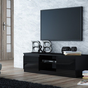 TECOTVN106 - Comoda TV 120 x 40 x 36 cm, Negru-Lucios