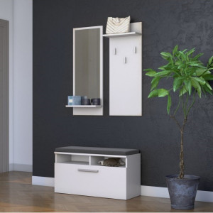 TECUIA101 - Set Cuier hol 85 x 35 cm - Alb-Mat