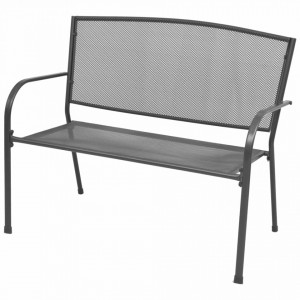 Banca de gradina, antracit, 108 cm, otel si plasa - V42732V