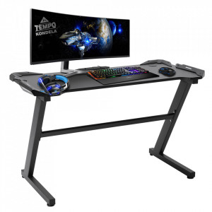 Birou, măsuţă gaming, masă PC, negru, 120 cm - TP264336