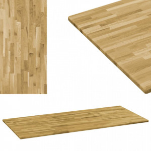Blat masa, lemn masiv de stejar, dreptunghiular, 23mm 120x60cm - V245990V