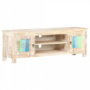 Comoda TV, 120 x 30 x 40 cm, lemn de acacia nefinisat - V320237V