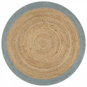 Covor manual cu margine maslinie, 150 cm, iuta - V133682V