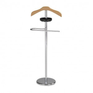 Cuier, suport haine, 46x28x110 cm, argintiu şi maro - TP6062