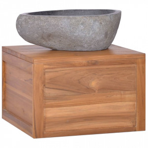 Dulap de baie suspendat, 45 x 45 x 30 cm, lemn masiv de tec - V320436V
