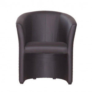Fotoliu de club, piele ecologică neagră - TP7018034