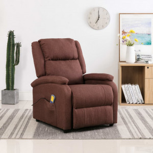 Fotoliu de masaj rabatabil, maro, material textil - V248700V