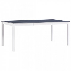 Masa de bucatarie, alb si gri, 180 x 90 x 73 cm, lemn de pin - V283406V