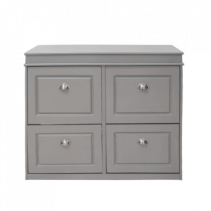 Pantofar, 4 compartimente, gri, 104x81x24 cm - TP289136
