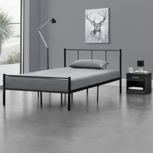 Rama metalica pat, 200 x 120 cm, negru - P65562378
