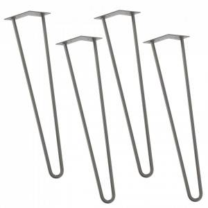 Set 4 bucati picioare Hairpin Model 3, pentru masa  2 brate,72 cm, argintiu - P55139977