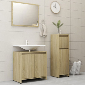 Set mobilier de baie, 3 piese, stejar Sonoma, PAL - V3056928V