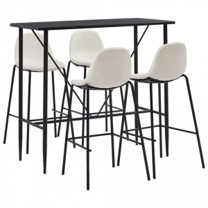 Set mobilier de bar, 5 piese, crem, material textil - V279868V