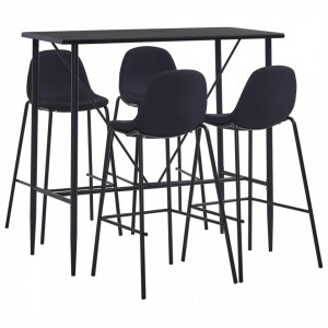 Set mobilier de bar, 5 piese, negru, material textil - V3051297V