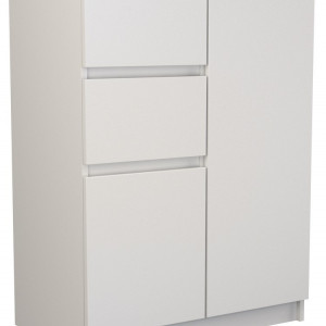 TECOA102 - Comoda 70 x 40 x 97 cm, Alb-Mat