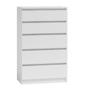 TECOA123 - Comoda 70 x 40 x 112 cm, Alb-Mat