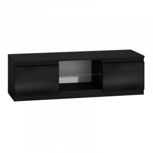 TECOTVN108 - Comoda TV 140 x 40 x 36 cm, Negru-Lucios
