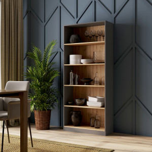 TERAN-AR104 - Rafturi, 80 x 30 x 182 cm, Antracit-Stejar Artisan, PAL
