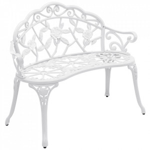 Banca gradina design, 100 x 54 x 80 cm alb - P49464073