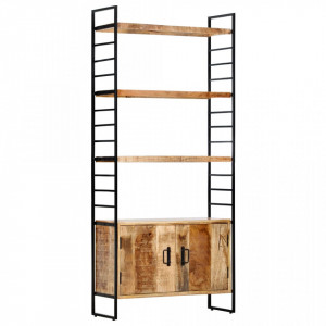 Biblioteca cu 4 rafturi 80x30x180 cm lemn masiv mango nefinisat - V284422V