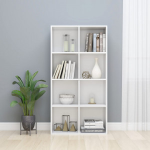 Biblioteca/Servanta, alb lucios, 66 x 30 x 130 cm, PAL - V800159V