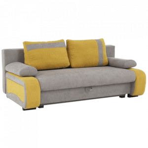 Canapea extensibilă, gri maroniu/galben, 200x88x105 cm - TP87032