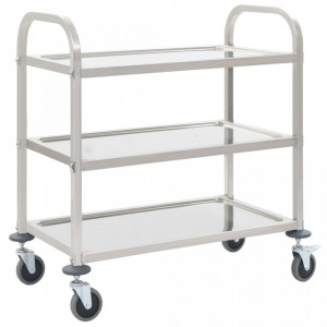 Carucior de bucatarie 3 niveluri 87x45x83,5 cm otel inoxidabil - V50915V