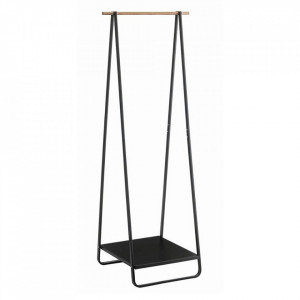 Cuier cu raft, 54x140x46 cm, negru și maro - TP273658