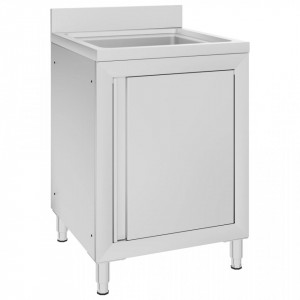 Dulap pentru chiuveta comercial, 60x60x96 cm, otel inoxidabil - V147227V