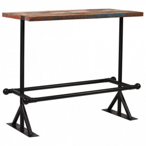 Masa de bar, lemn masiv reciclat, multicolor, 120 x 60 x 107 cm - V245387V