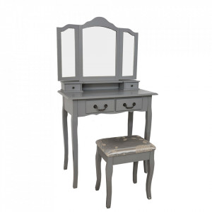 Masă de toaletă cu scaun, gri, 80 cm - TP287070
