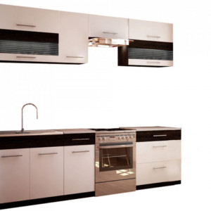 Mobilier de bucătărie, alb/wenge - TP30249