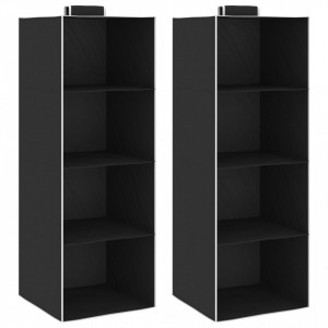 Organizatoare suspendate dulap, 2 buc., cu 4 rafturi, textil - V288323V