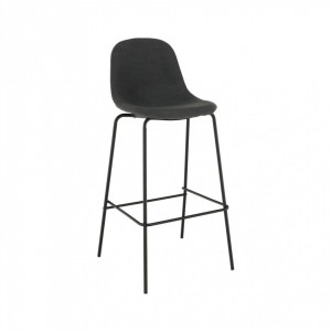 Scaun bar, material textil gri închis/metal - TP295302